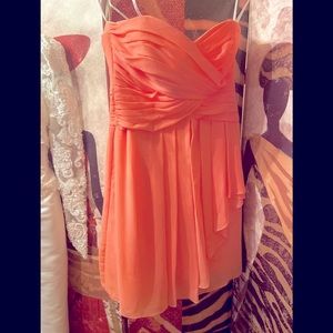 David’s Bridal Style F14847 Coral Knee Length Dress Sz 12